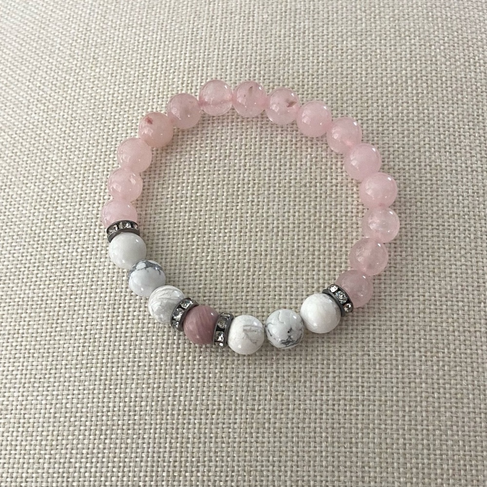 BOGO Rose Quartz with white howlite natural stone